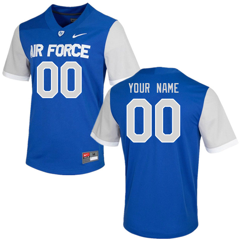 Custom Air Force Falcons Name And Number Football Jerseys Stitched Royal - Click Image to Close
